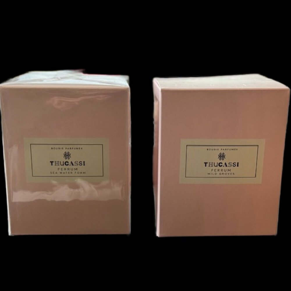 Bougie Parfumee Thucassi Candles - Wild Groves & Sea Water Foam - 8 oz glass jar